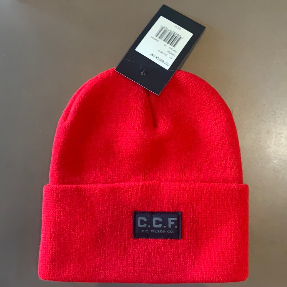 C.C.F. Filson - Watch Cap, Hat, Beanie - RED - Acrylic Snow Winter NEW